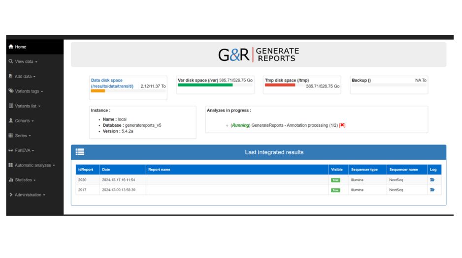 Image des résultats GenerateReports