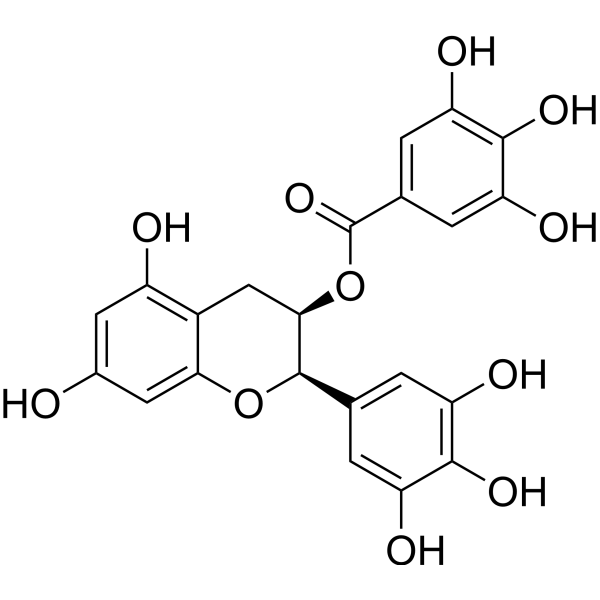 (-)-Epigallocatechin Gallate Chemical Structure