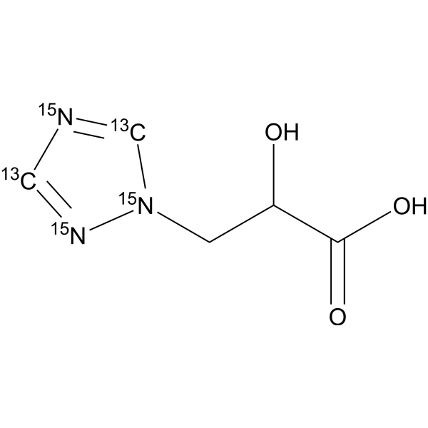 Triazole Lactic Acid-<sup>13</sup>C<sub>2</sub>, <sup>15</sup>N<sub>3</sub> Chemical Structure