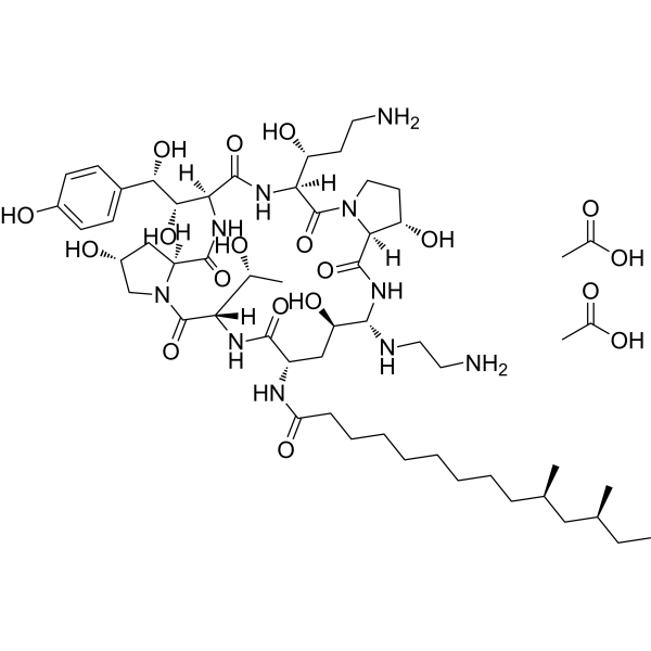 Caspofungin diacetate Estructura química