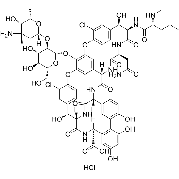 Vancomycin hydrochloride Estructura química