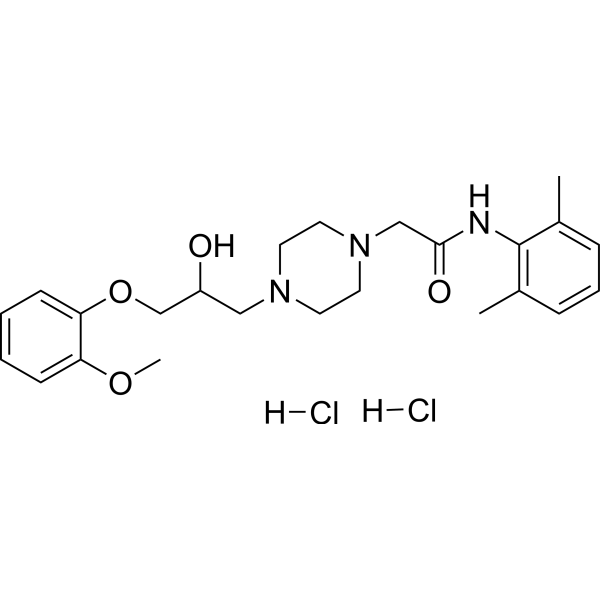 Ranolazine dihydrochloride Estructura química