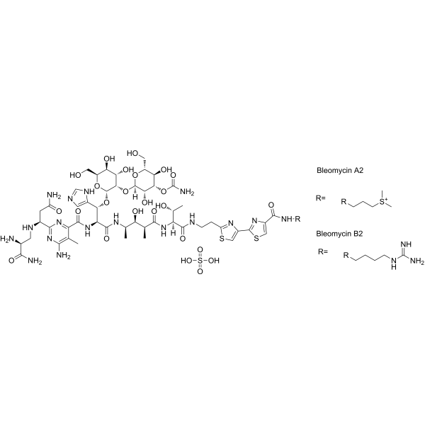 Bleomycin sulfate Estructura química