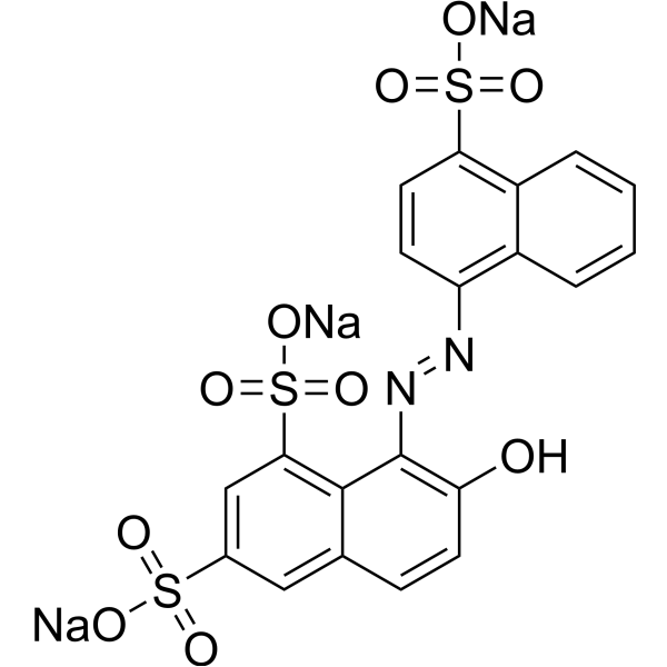 Ponceau 4R Estructura química