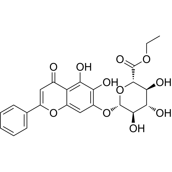 Baicalein 7-O-β-D-ethylglucuronide Estructura química