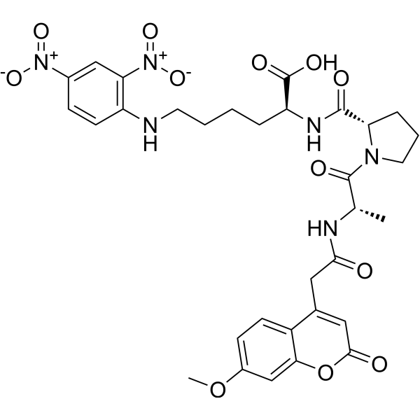 Mca-Ala-Pro-Lys(Dnp)-OH Estructura química