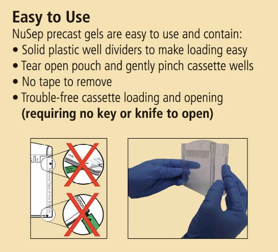 nUView Tris-Glycine Precast Gel Box for ThermoFisher/Invitrogen Tanks - easy to use with no combs or tape to remove