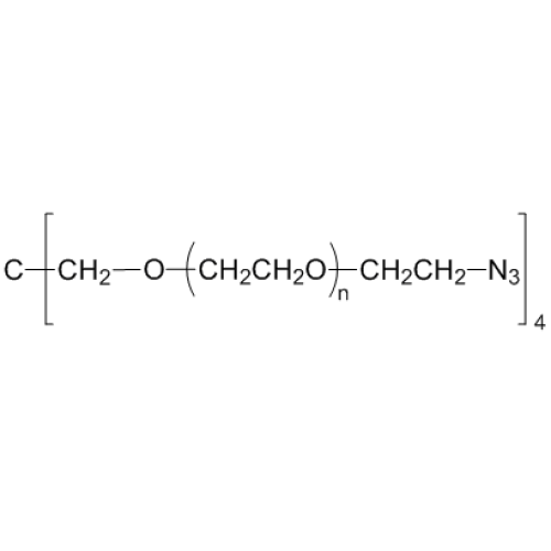 Chemical structure of 4-Arm PEG-N3.