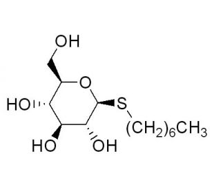 n-Heptyl &beta;-D-thioglucopyranoside (CAS 85618-20-8) - chemical structure image