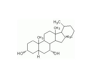 Chenodeoxycholic acid, free acid (CAS 474-25-9) - chemical structure image