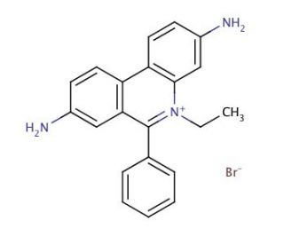 Ethidium bromide (CAS 1239-45-8) - chemical structure image