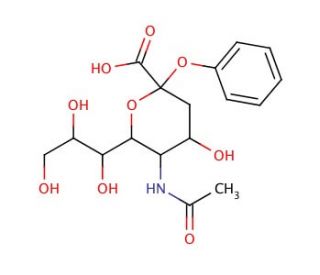 2-O-Phenyl-&alpha;-D-N-acetylneuraminic acid (CAS 15964-32-6) - chemical structure image